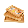 3 Pieces Bamboo Serving Tray Set