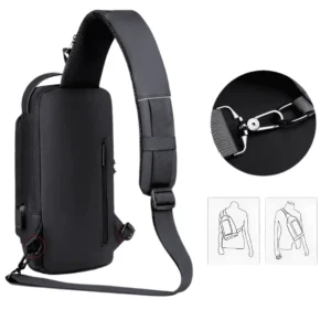 Waterproof Chest Bag with USB Charging Port