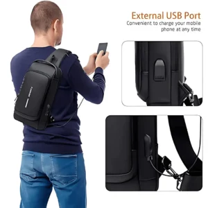 Waterproof Chest Bag with USB Charging Port